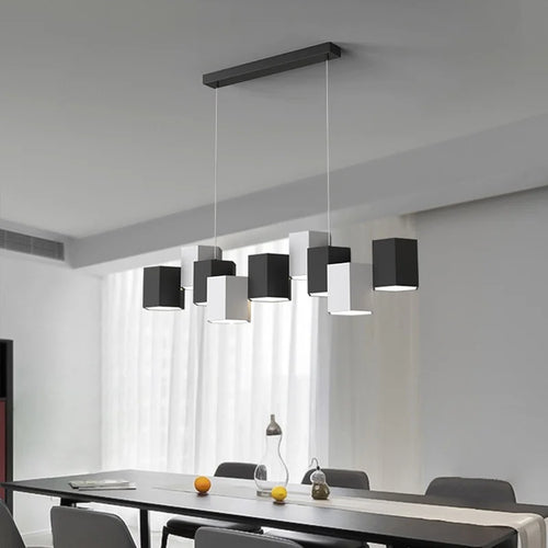 Modern nordic minimalist creative wrought iron chandelier - vue 3 sur 9