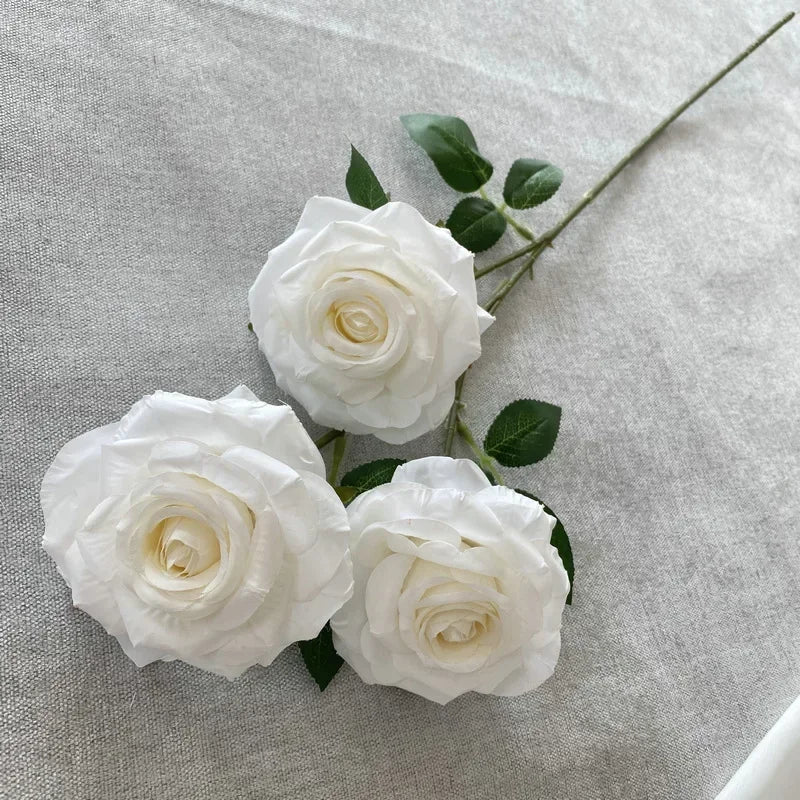fleurs artificielles en velours roses décoratives pour intérieur - vue 10 sur 14