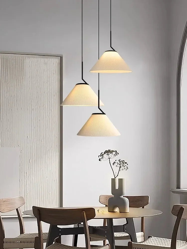 lustre nordique plissé suspension led pour décoration intérieure - vue 7 sur 7