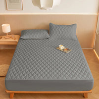 1PC Thicken Solid Color Checked Mattress Cover,Cotton-padded Breathable,Dust Proof,All SeasonsSuitable For The Bedroom,
