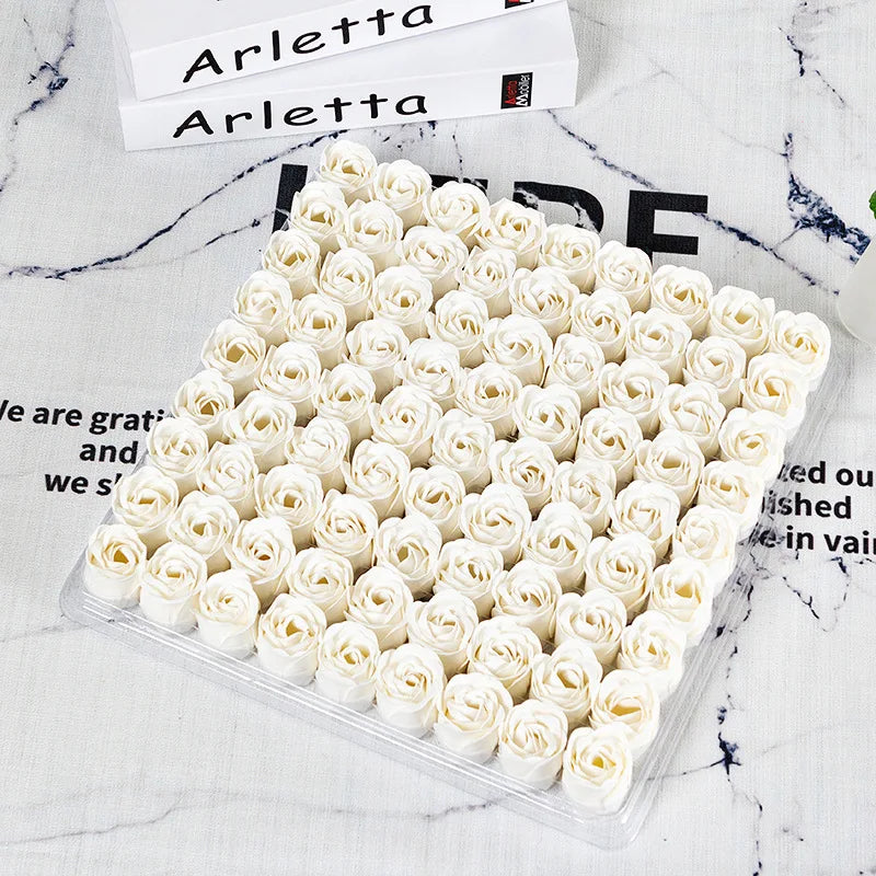 lot de 81 roses artificielles en savon pour décorations et cadeaux - vue 12 sur 18