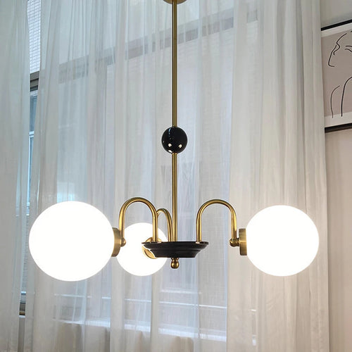 lustre nordique moderne en chrome avec éclairage led