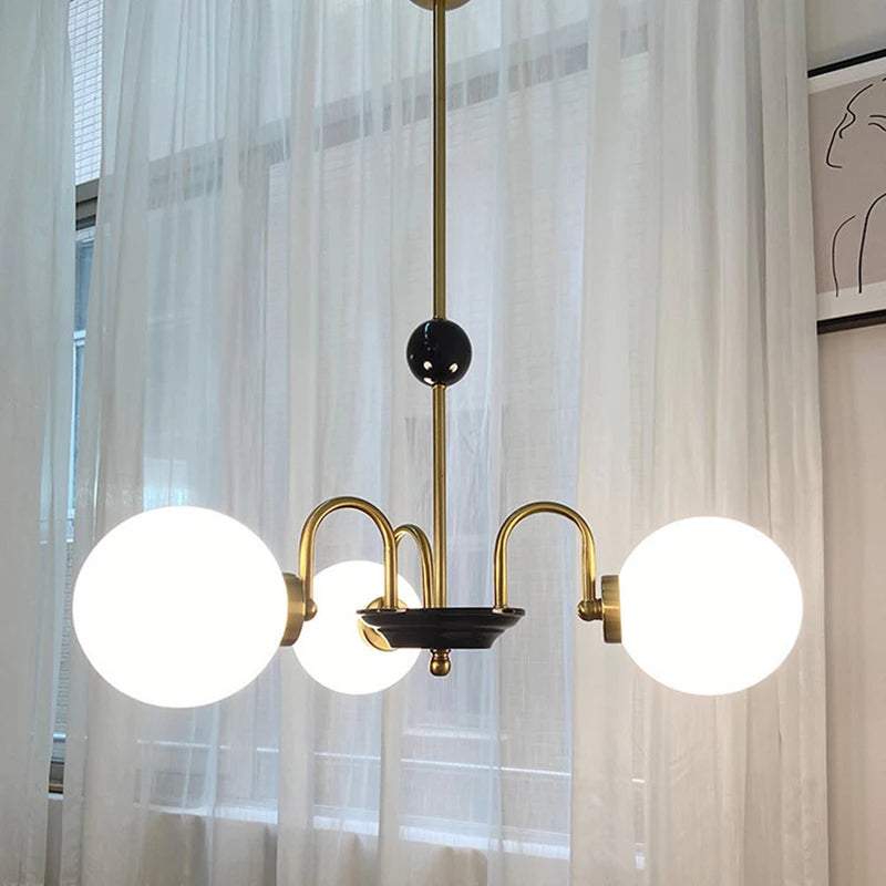 lustre nordique moderne en chrome avec éclairage led - vue 5 sur 18
