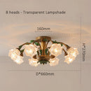 plafonnier led en verre 8 têtes style jardin français moderne pour magasin de fleurs