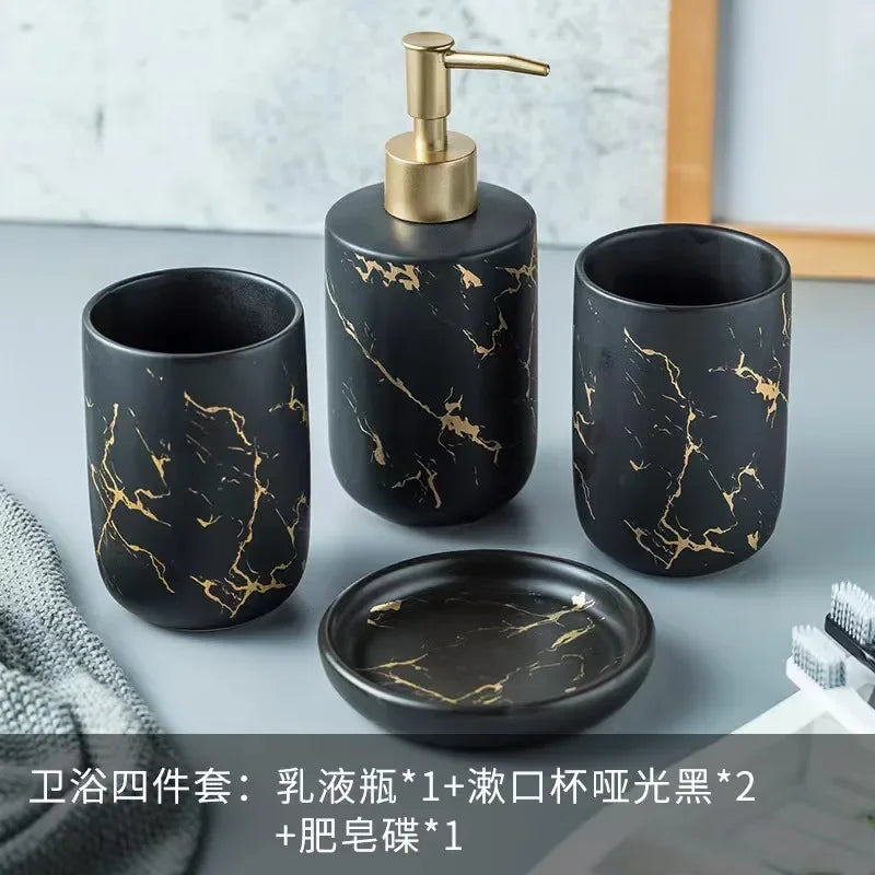 bouteilles en céramique pour savon shampooing et gel douche - vue 9 sur 14