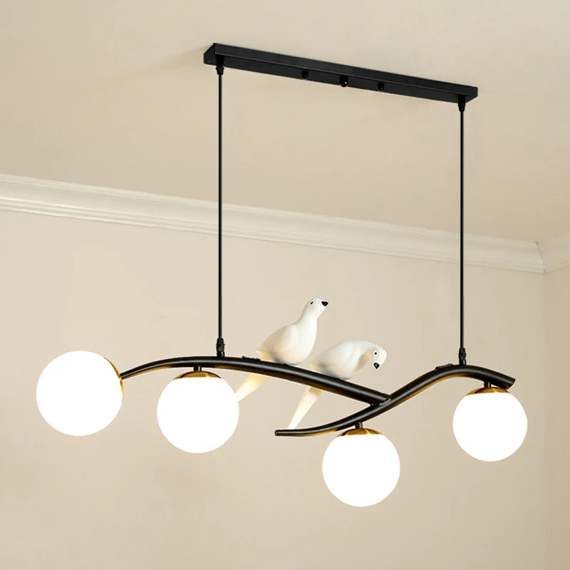 suspension créative moderne à 4 têtes pour éclairage luxe - vue 9 sur 8