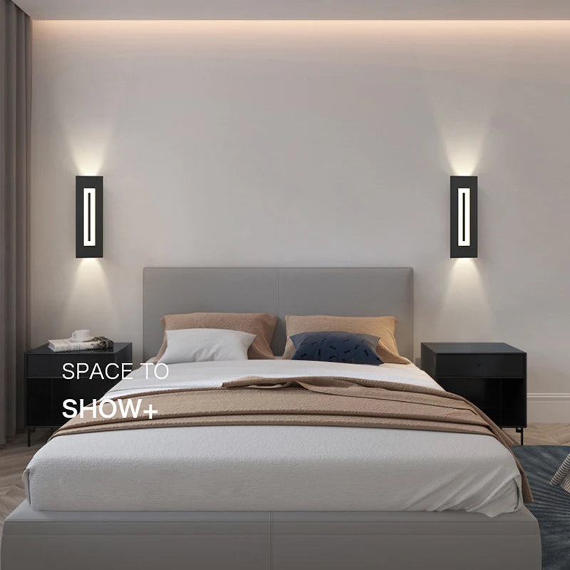 Applique murale Led d'intérieur chambre lampe de chevet nordique salon fond allée hôtel Led intérieur Double tête créative SimpleLamp - vue 6 sur 12