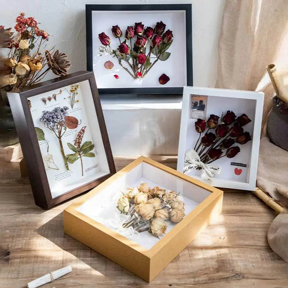 cadre 3d pour fleurs séchées ornement de bureau décor naturel - vue 5 sur 10