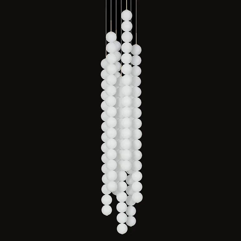 suspension design art deco en verre doré et chromé - vue 2 sur 13