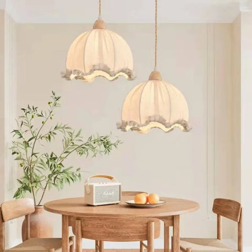 Lustre nordique en tissu de coton et de lin