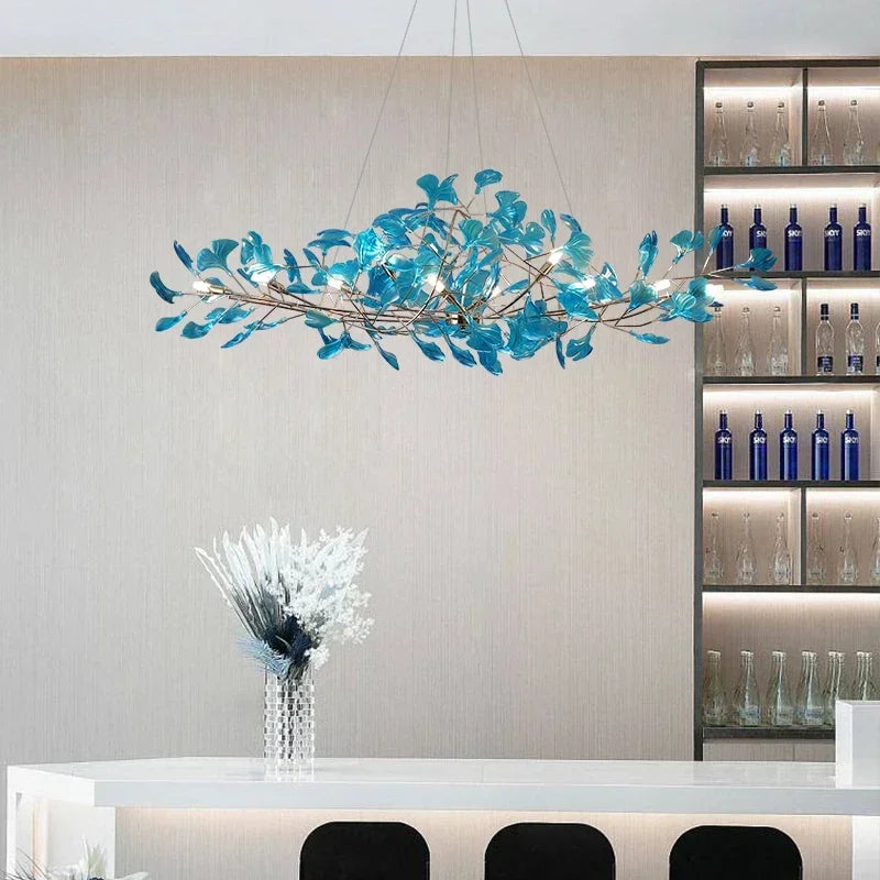 lustre romantique nordique artpad avec feuilles en acrylique pour la maison - vue 3 sur 21