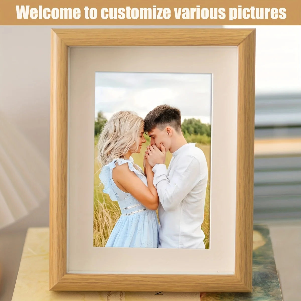 Personalized wooden photo frames, custom photo frame ornaments, simple holiday gifts indoors, commemorate precious memories - vue 3 sur 12