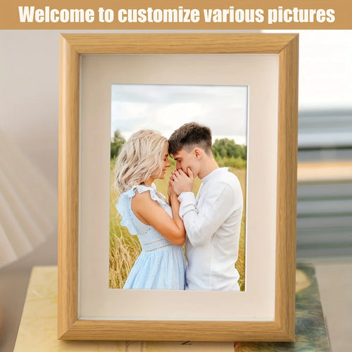 Personalized wooden photo frames, custom photo frame ornaments, simple holiday gifts indoors, commemorate precious memories - vue 4 sur 12