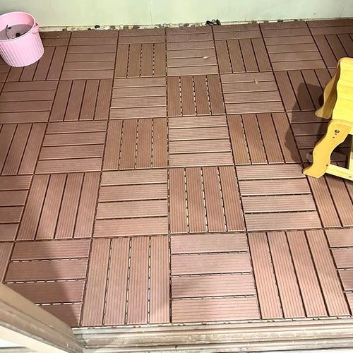 Dalle de sol clipsable 30x30cm plastique extérieur terrasse - vue 6 sur 7