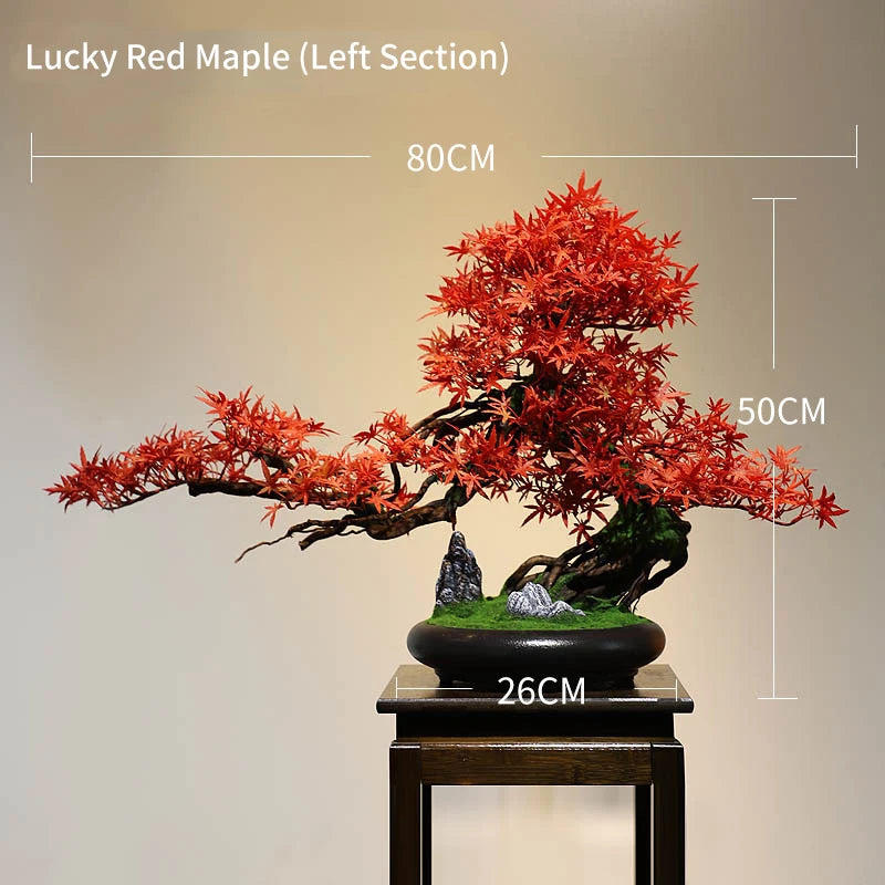 Simulation bonsai trees are suitable for decoration, immortal welcoming pine, green planting, artificial landscape, home, living - vue 9 sur 25