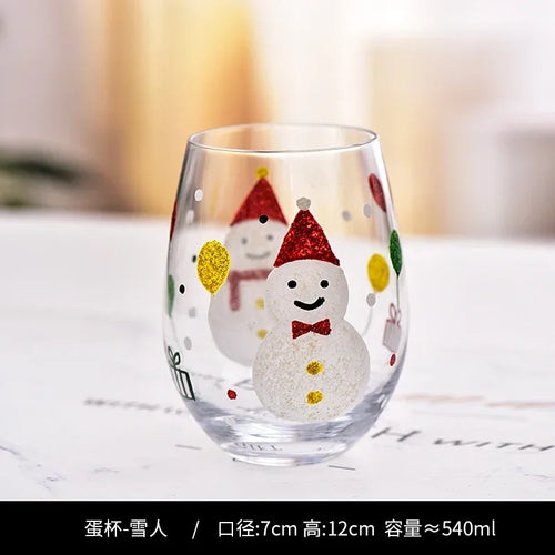 Verres vin hauts floraux faits main lot 3