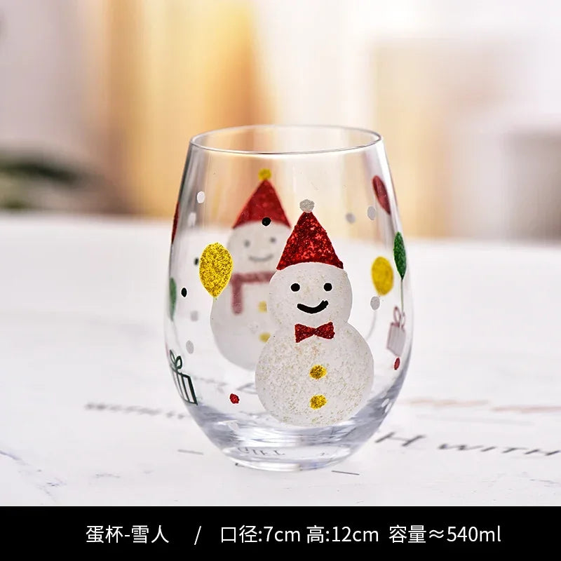 Verres vin hauts floraux faits main lot 3