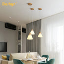 lampe suspendue nordique en bois et verre postmoderne en u