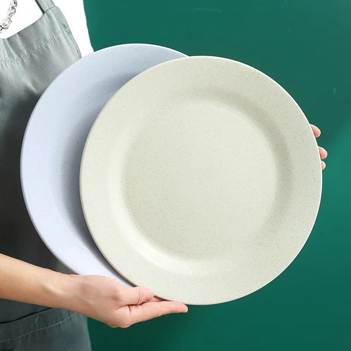 Assiettes rondes style nordique plastique leger reutilisable