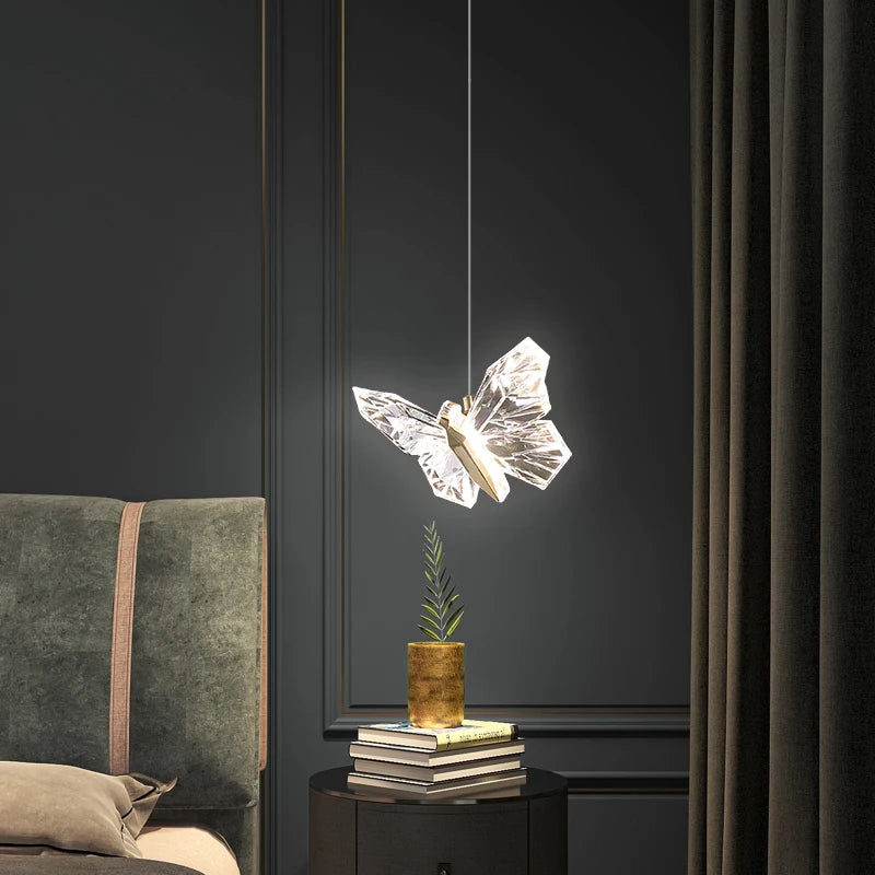 Suspension LED papillon design nordique moderne décoratif d'intérieur - vue 4 sur 11