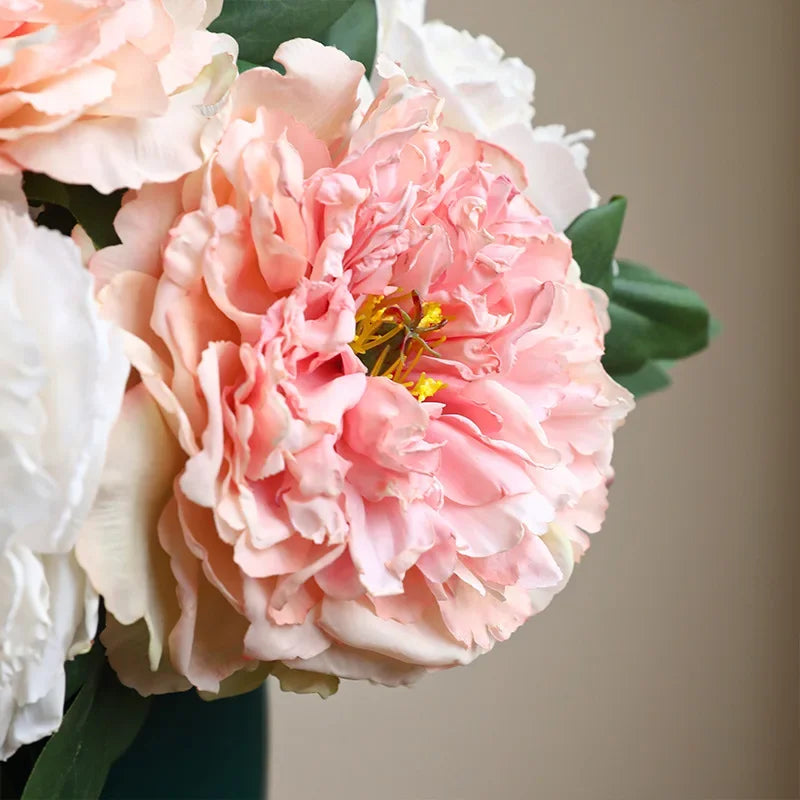 Artificial silk peony plant for interior decoration realistic flowers - vue 5 sur 12