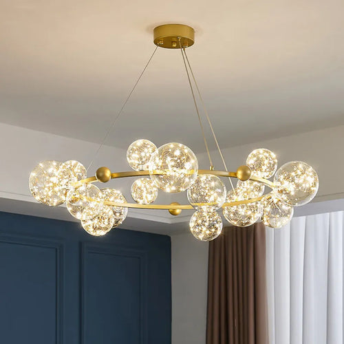 lustre led ciel étoilé nordique boule de verre à intensité variable