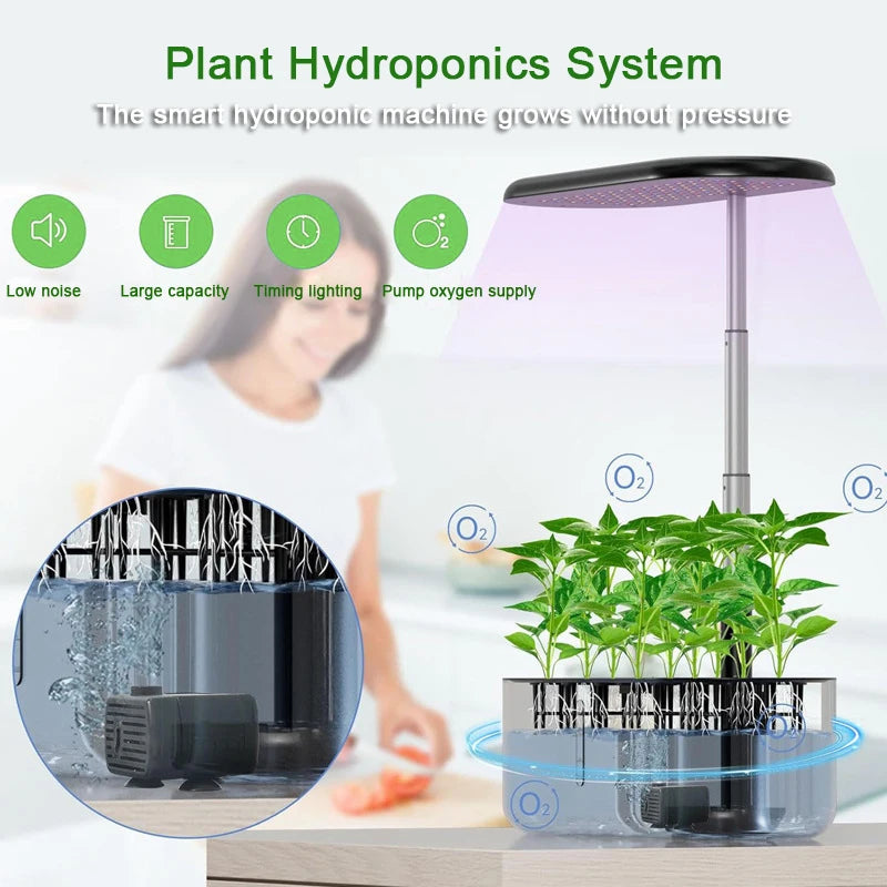 système de culture hydroponique intelligent avec lampe de croissance automatique - vue 4 sur 8
