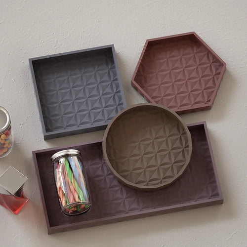 plateau en béton pour rangement et décoration artisanale sous-verre