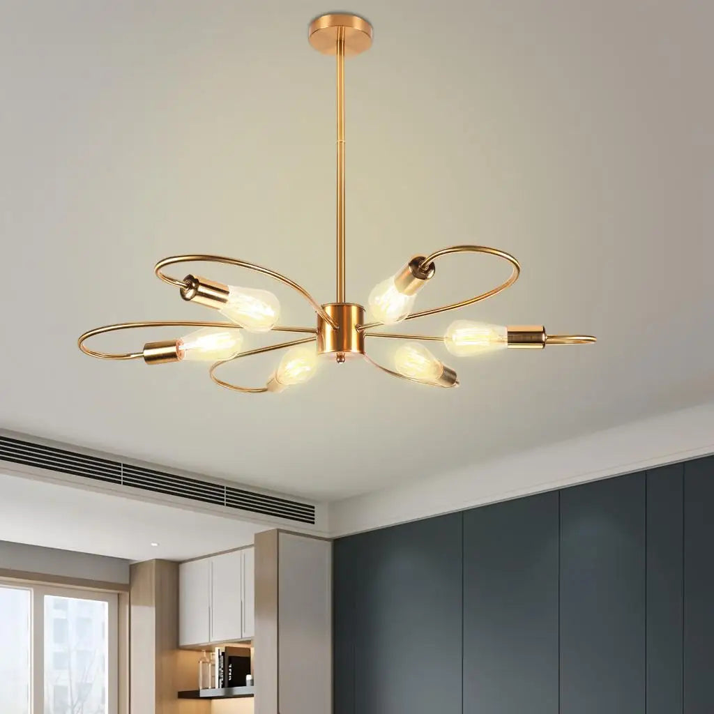 lustre moderne à leds pour salon nordique suspension - vue 7 sur 10