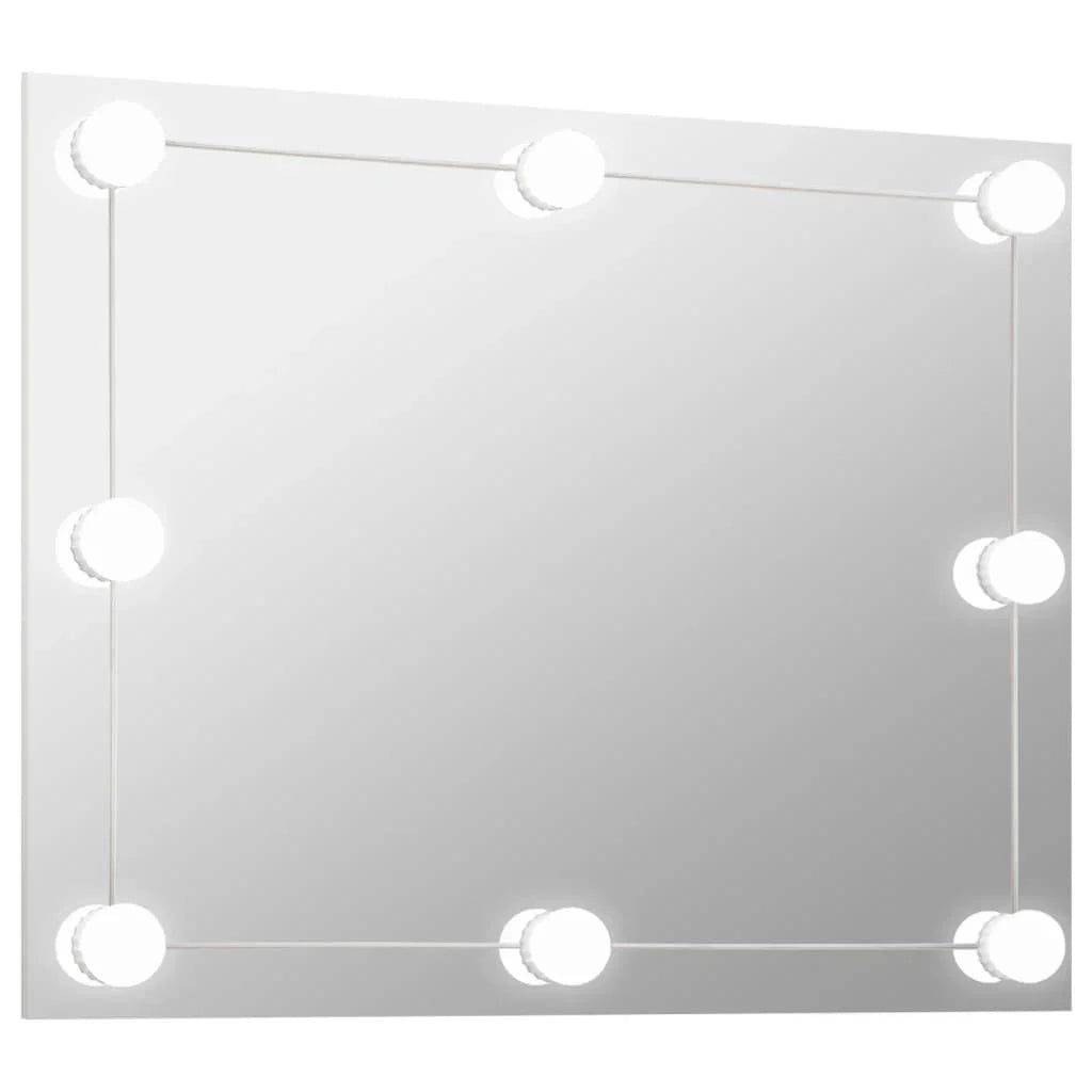 Frameless Wall Mirror with Glass Rectangular LED Lamps, Home Decoration Wall Wall Decoration Living Room Decoration - vue 2 sur 7