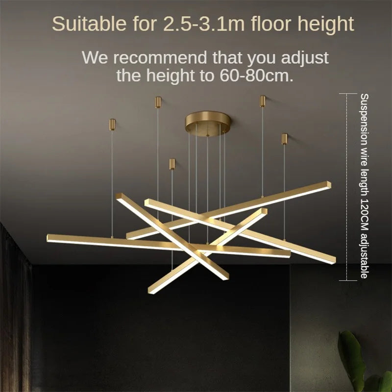 lustre suspendu moderne pour décoration intérieure lumineuse - vue 6 sur 15