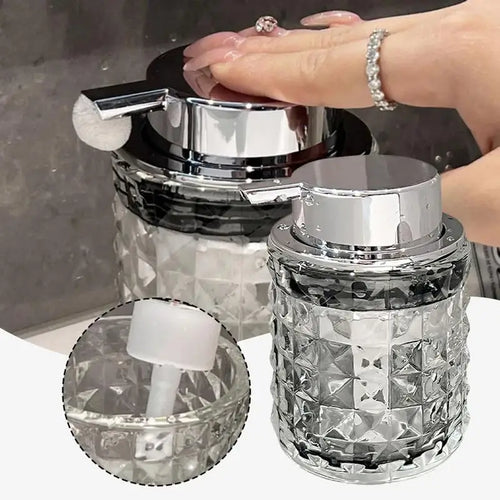 300ml Manual Soap Dispenser Transparent Glass Hand Sanitizer Bottle Container For Shampoo, Body Wash house Bathroom Accessories - vue 2 sur 8