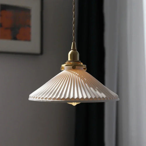 Minimalist Japanese retro ceramic pendant light for interior decoration