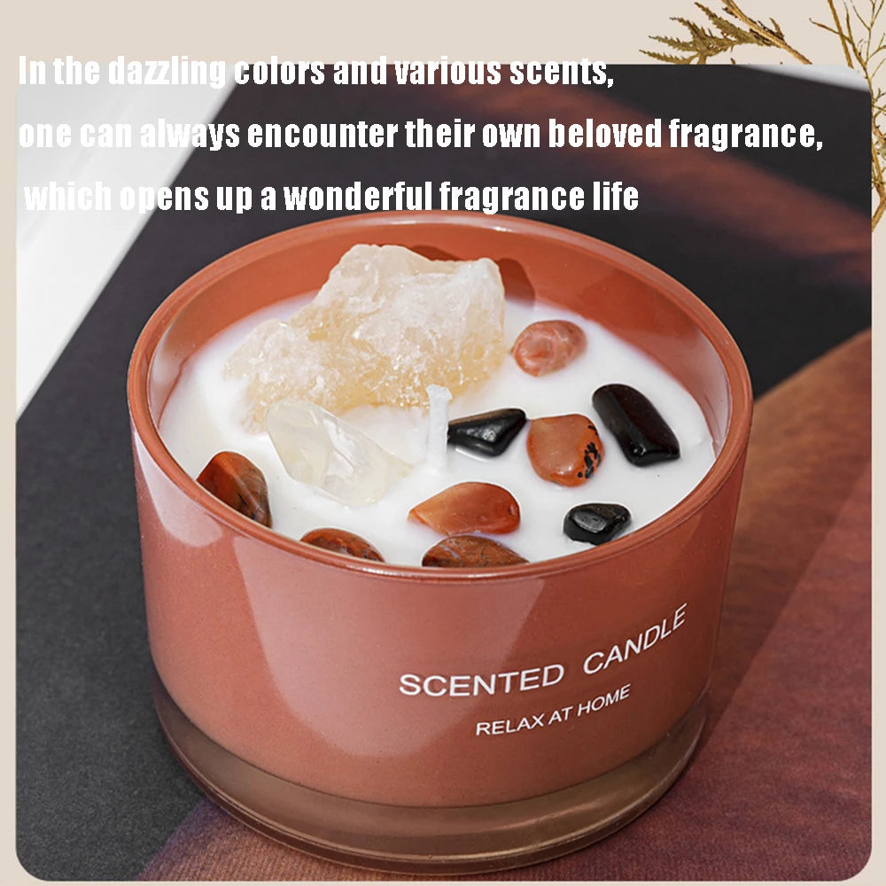 bougie parfumée en cire de soja pour aromathérapie et décoration festive - vue 6 sur 11
