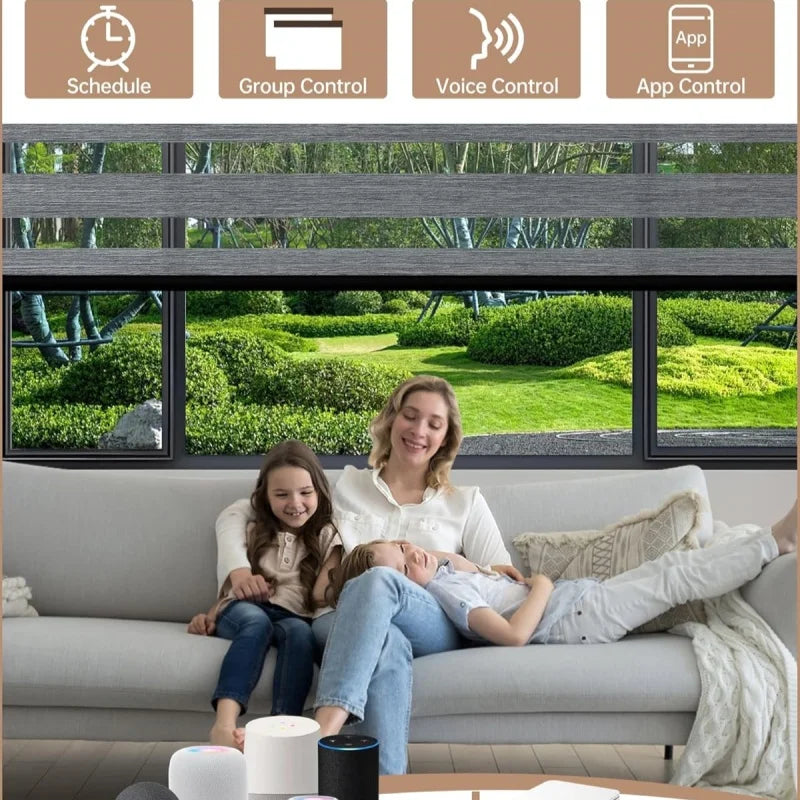 Store enrouleur occultant double couche wifi telecommande salon - vue 4 sur 8
