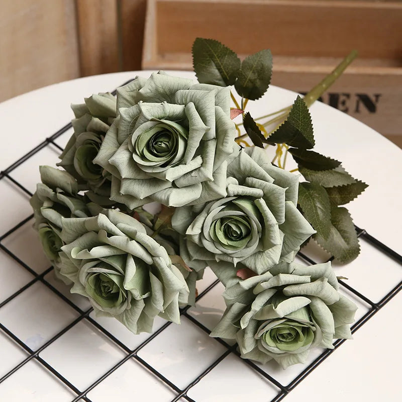 bouquet de roses artificielles pour décoration intérieure et extérieure - vue 13 sur 14