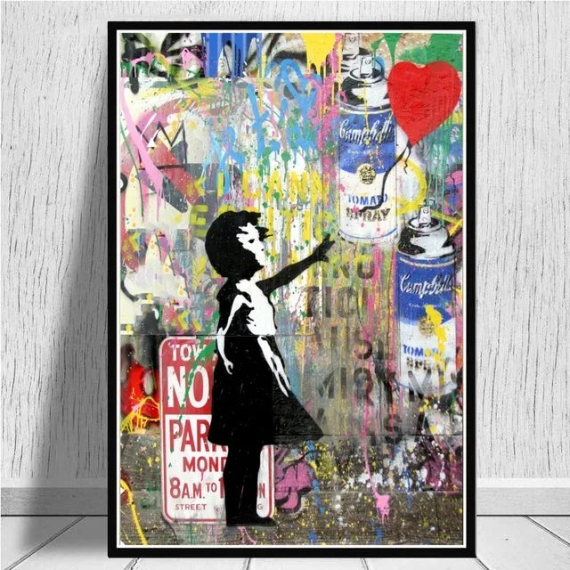 peinture murale abstraite graffiti art singe drôle décoration moderne
