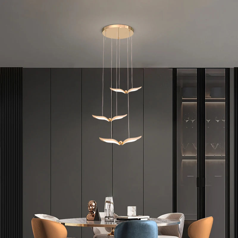 modern hanging chandelier for creative and minimalist atmosphere - vue 5 sur 9