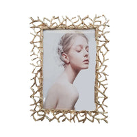 Golden Silver Art Photo Frame,Desktop Photo Display Ornaments,Bedroom Portrait Decor,Exquisite Creative Branch,Metal Photo Frame