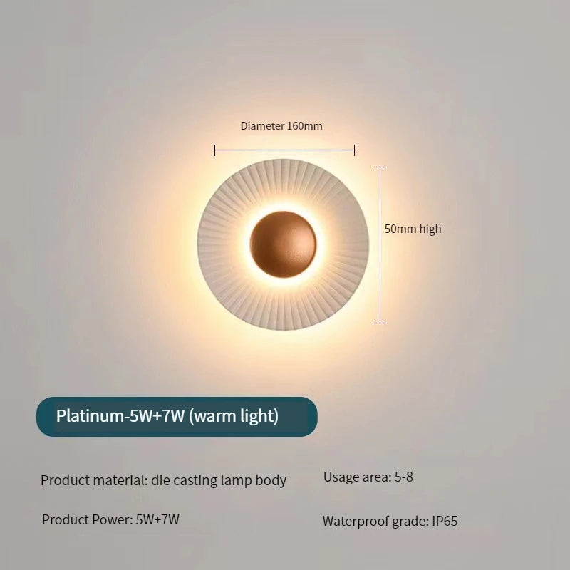 applique murale led moderne en forme de disque pour décoration intérieure - vue 8 sur 10