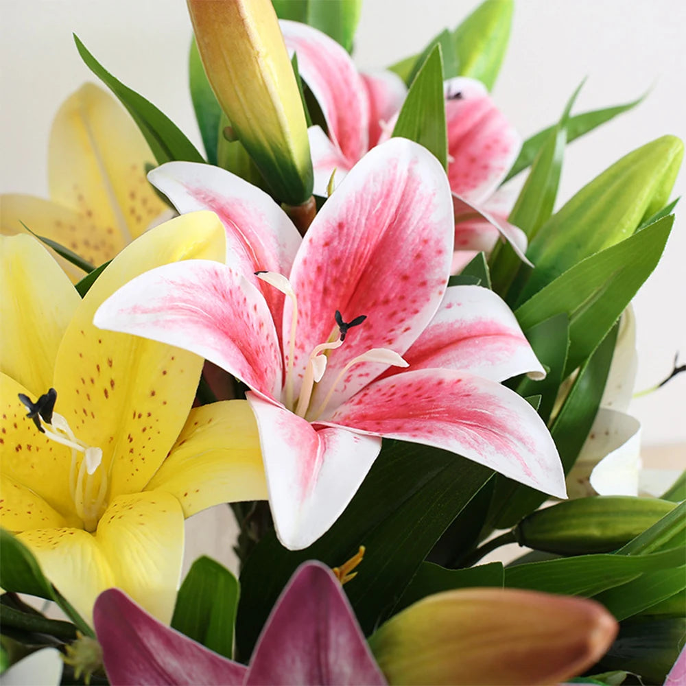 fleurs artificielles de lys pour décoration de jardin et mariage - vue 6 sur 13