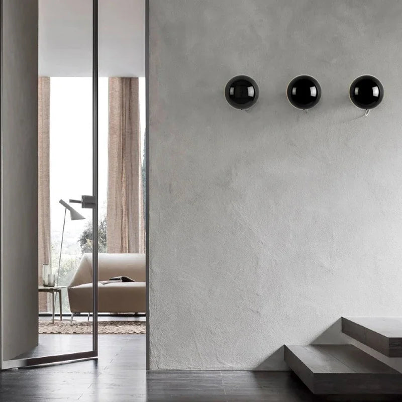 Applique murale led nordique ronde en métal décoration intérieure - vue 7 sur 12