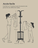 SONGMICS Coat Rack Freestanding, Coat Stand with Umbrella Holder, 12 Hooks, Metal, 175 cm Tall, for Entryway, Hallway
