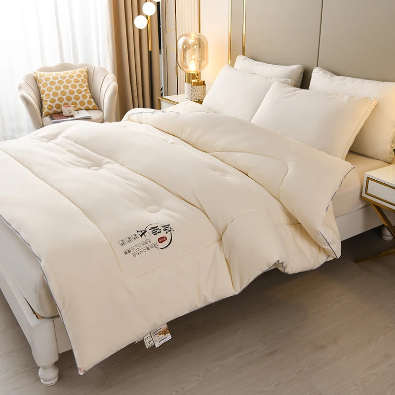 Cotton Comforter Duvet Insert - Quilted White Comforters Queen Size, All Season Down Alternative Queen Size Bedding Comforter - vue 4 sur 10