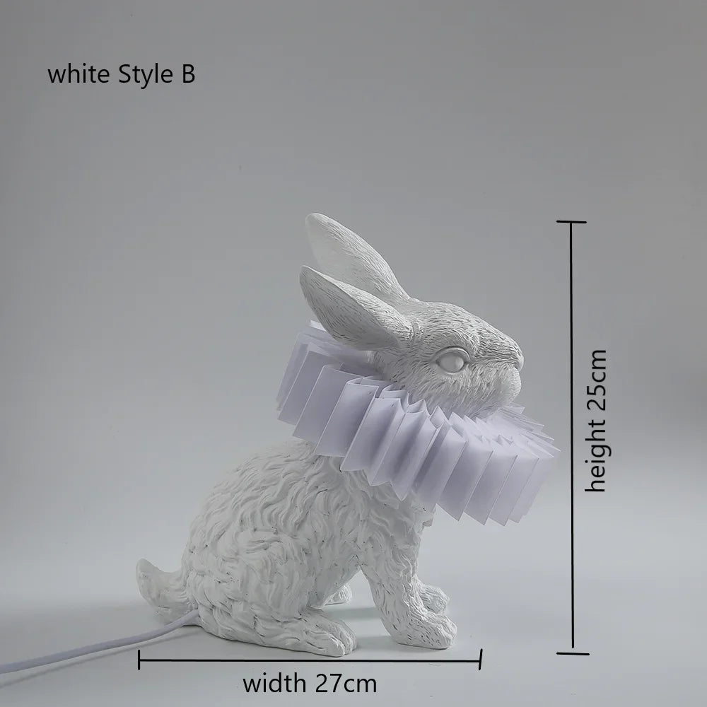 lampe de chevet lapin en résine style nordique décorative et moderne - vue 10 sur 15