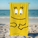 Serviette de plage barbapapas dessin cartoon seche rapide