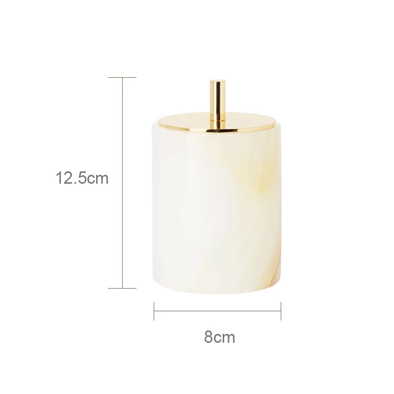 ensemble accessoires de salle de bain en marbre naturel luxe - vue 22 sur 23