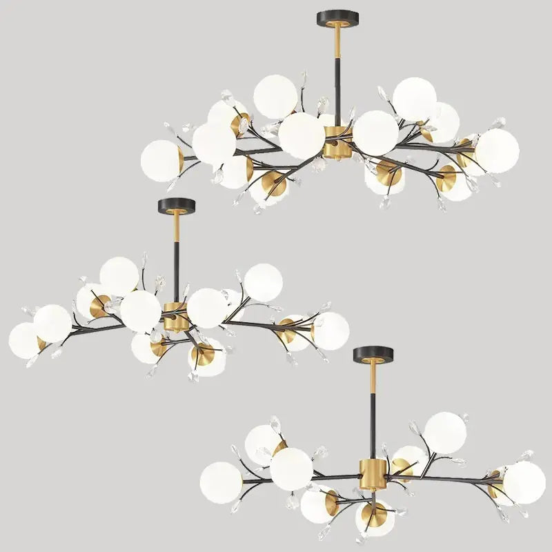 lustre en cristal nordique à led pour décoration intérieure moderne - vue 6 sur 17