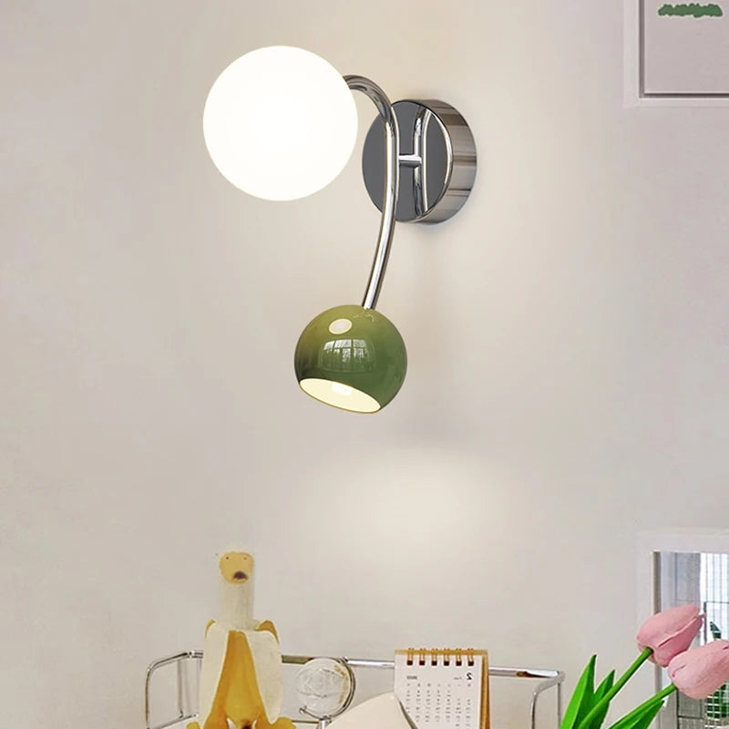NOUVELLE boule ronde applique murale haut vers le bas applique murale chambre lampes de chevet salon allée couloir balcon appliques rouge vert jaune - vue 3 sur 8