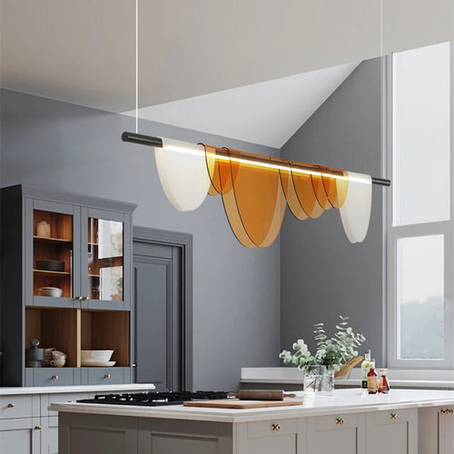 Lustre acrylique moderne nordique Led en verre coloré - vue 7 sur 10